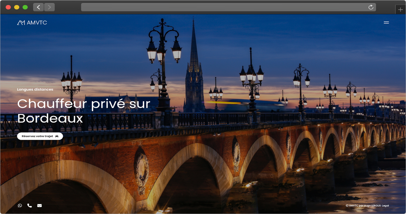 Site internet du chauffeur privée Axel MORRIER (https://amvtc33.FR)