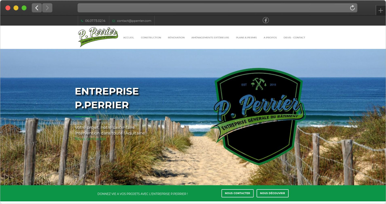 Site internet de la société PPERRIER (https://pperrier.com)